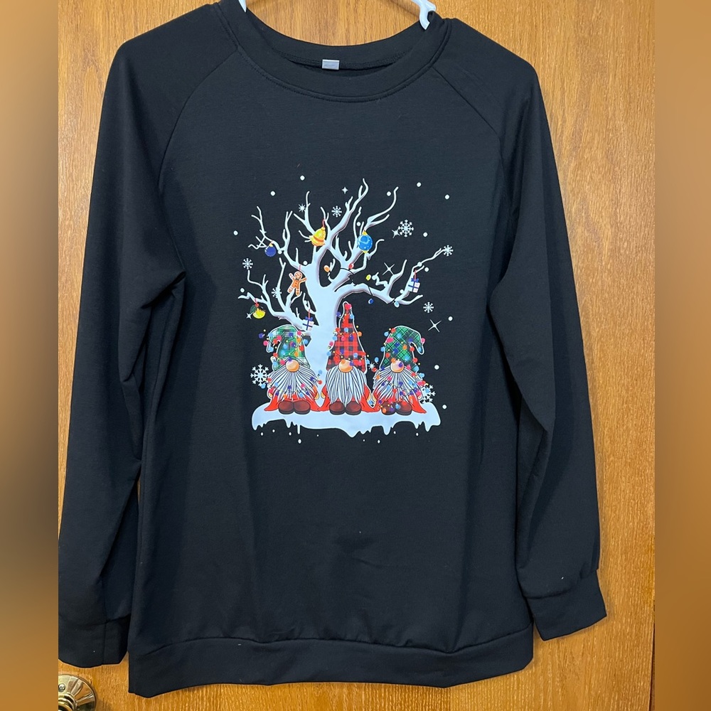 Merry Christmas Sweatshirts For Women Gnomes‎ S Black